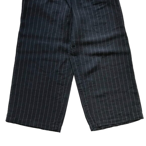 NWOT 120 % Lino Pinstripe Drawstring Pants Womens 40 XS Navy Blue Stripe Linen - Picture 8 of 12